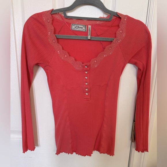 100% Supima Cotton Lace  Lettuce Trim Jewelled Button Barbie Top - Picture 1 of 4